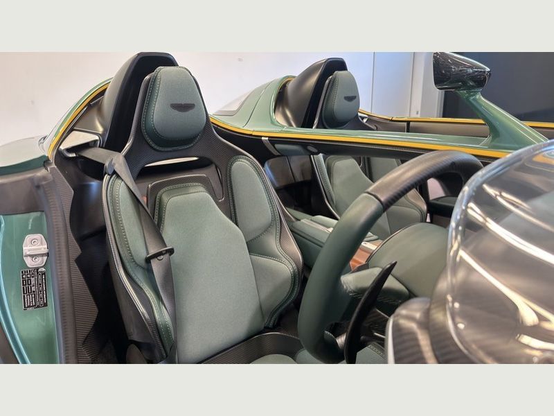 A driver's view from inside an Aston Martin V12 during a self-drive sports car hire