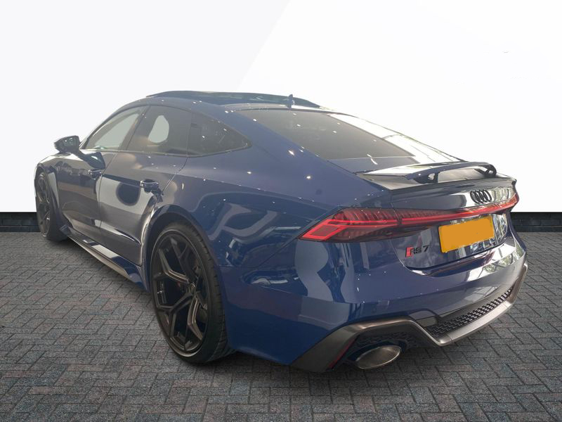 Rear view of the stylish Audi RS7