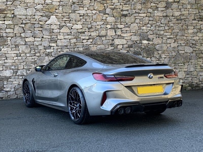 Front view of the BMW M8 Series, available for rental.