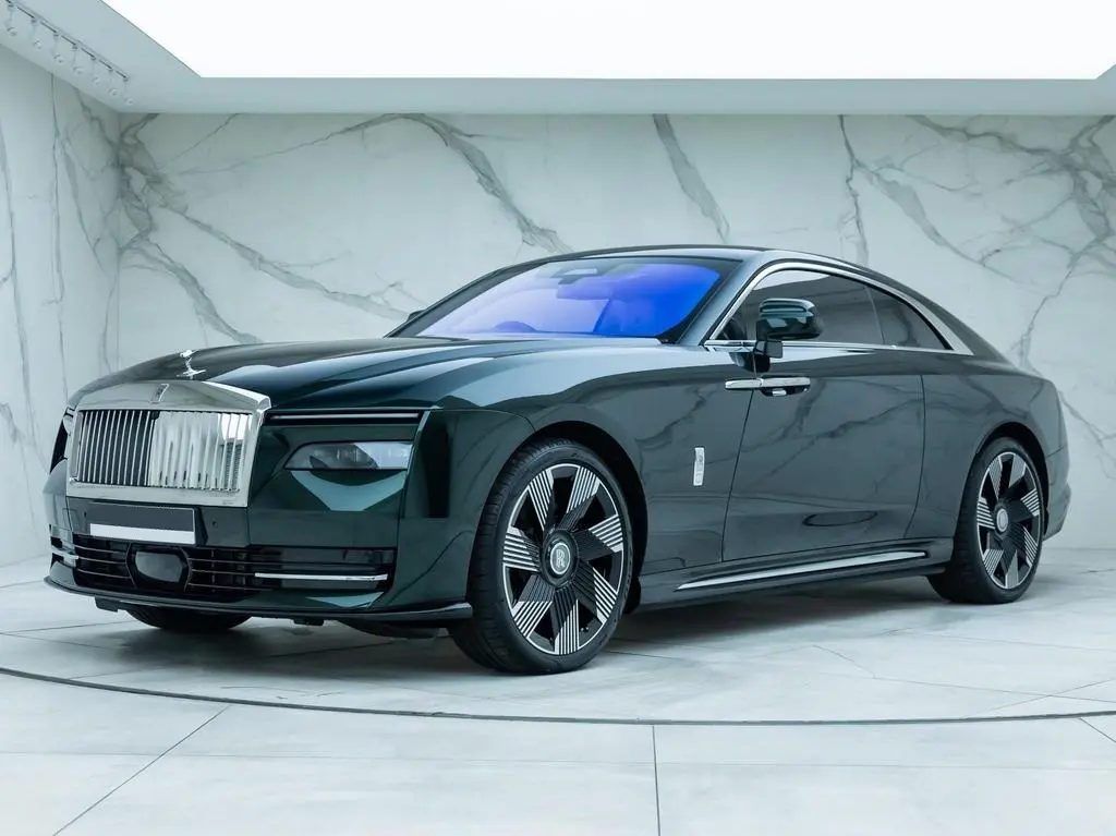 Rolls Royce Spectre electric luxury coupe front quarter view