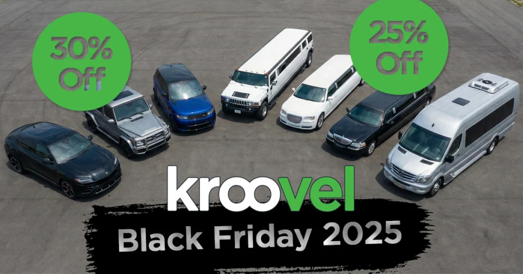 Black Friday 2025: 30% Off Lamborghini Urus, G63 & Range Rover SVR + 25% Off Limos & Party Buses